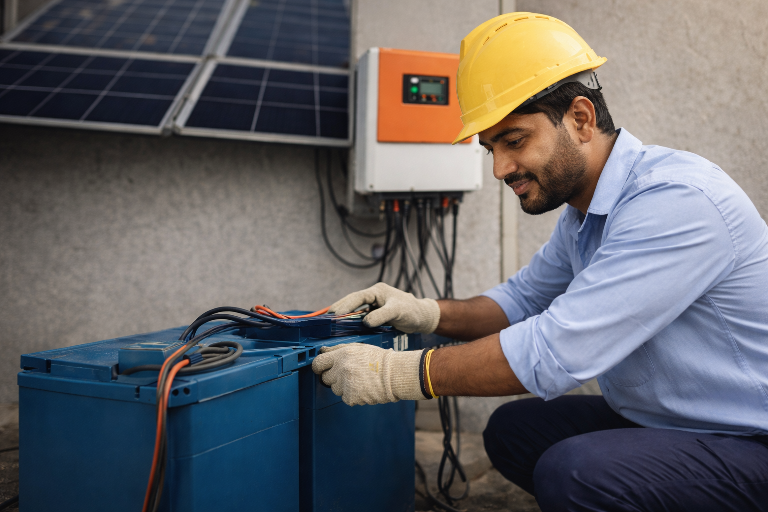 Hybrid solar system with battery backup in Assam
